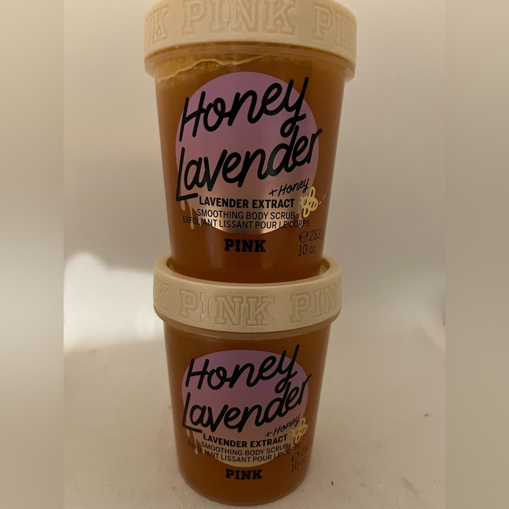 2 Victorias Secret PINK Body Scrub Honey Lavender Exfoliate Extract Smooth 10 Oz